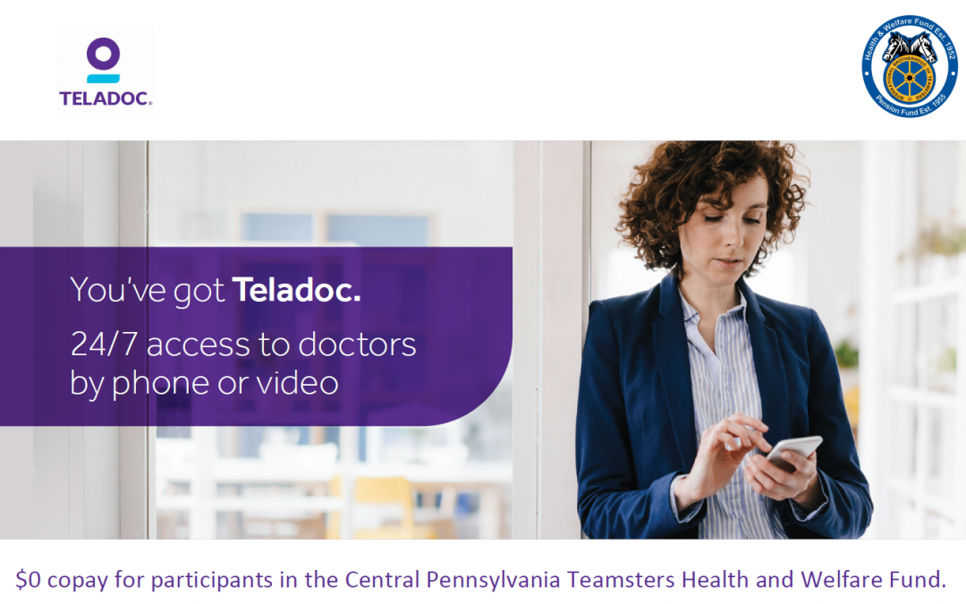 FEELING ILL?? The CDC is recommending Telemedicine and you have Teladoc for a $0 copay!!!